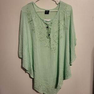 Seven Islands One Size Light Green Floral Tunic New With Tags